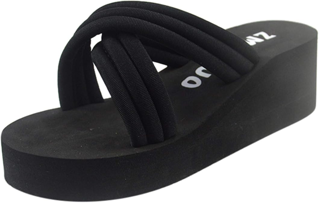 Damen Sandalen Mit Keilabsatz - Orthopädische Pantoletten Leder