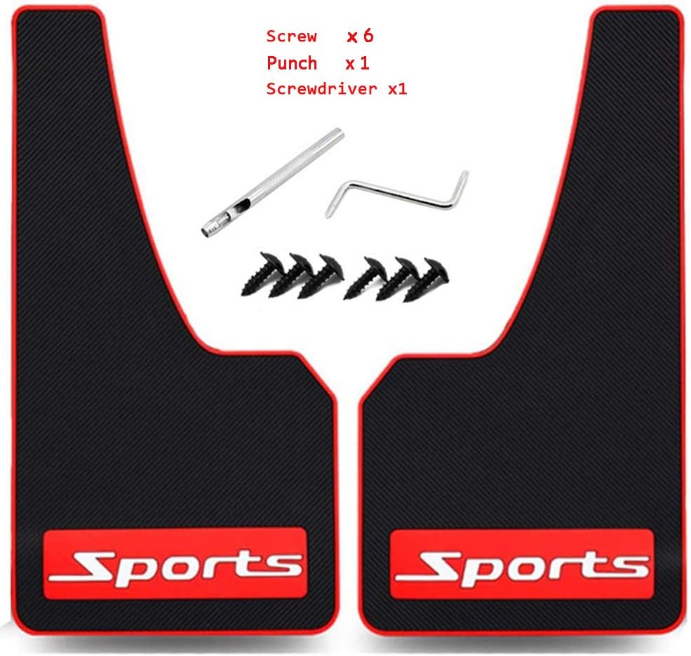 Universal Car Mud Flaps Rubber Mudguard Splash Guards Rubber Mudguard for Universal Sports Mud Flaps Guards Splash Front Or Rear Guards (Sports)