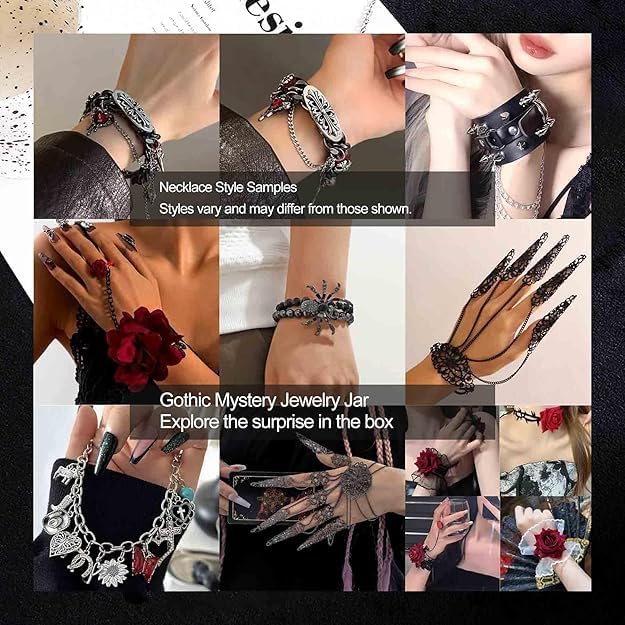 Mystery Jewelry Jar, Surprise Jewelry Box for Women, Gift Set (Necklace, Earrings, Rings,Kracelet,Hair Clip),Unique Anniversary Birthday Gift for Her, Family and Friends(40-50PCS)