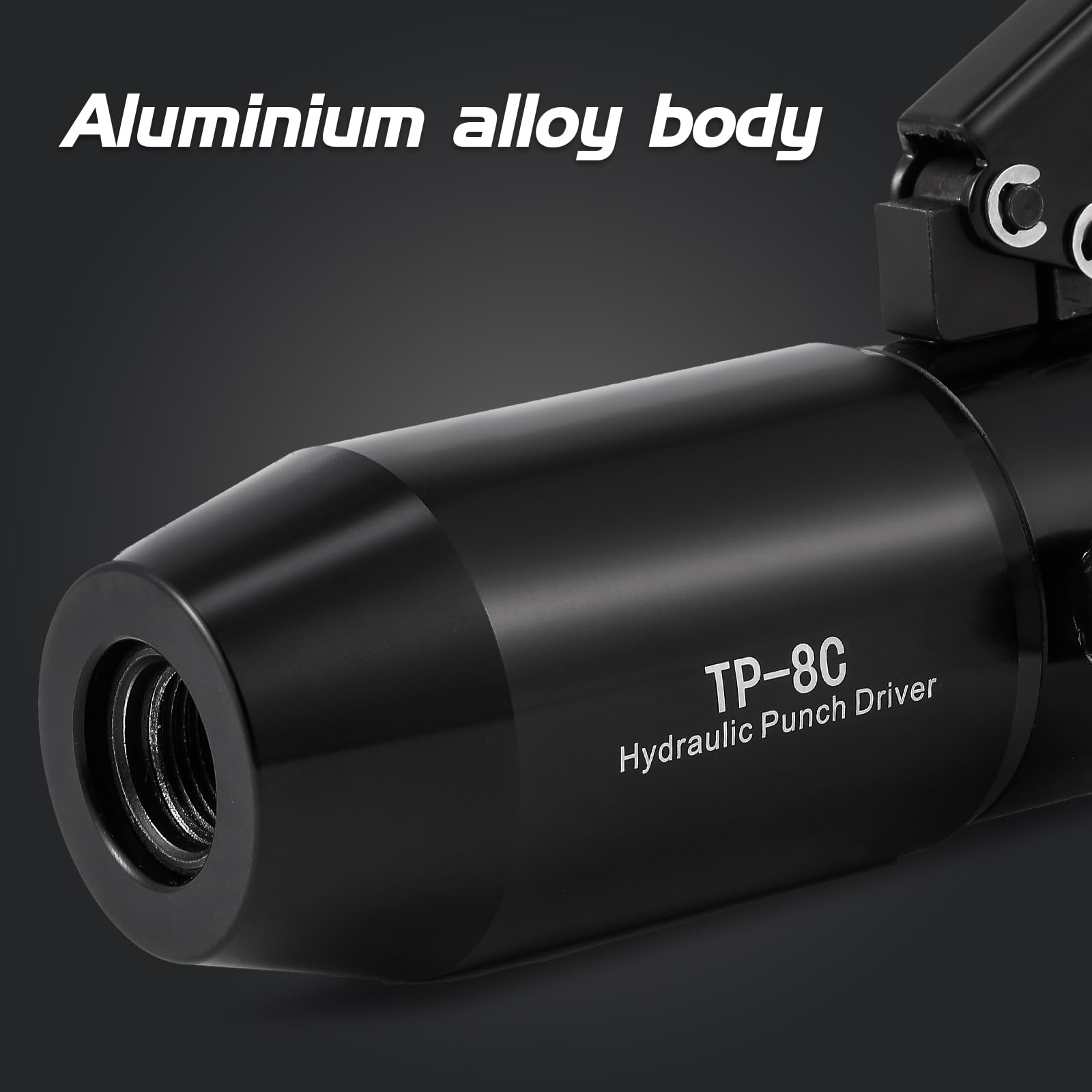 NEWTRY TP-8C - Abridor de agujeros hidráulico para perforación de placa de acero suave, aleación de aluminio, caja de interruptores de gabinete de distribución y perforación manual