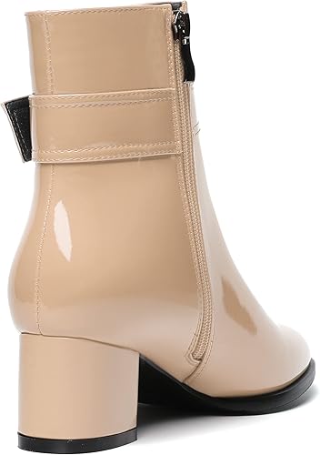 Miniatura 5 de SKYSTERRY Botas altas de tacón bajo grueso y grueso para mujer, con cierre de cremallera, de 2 pulgadas