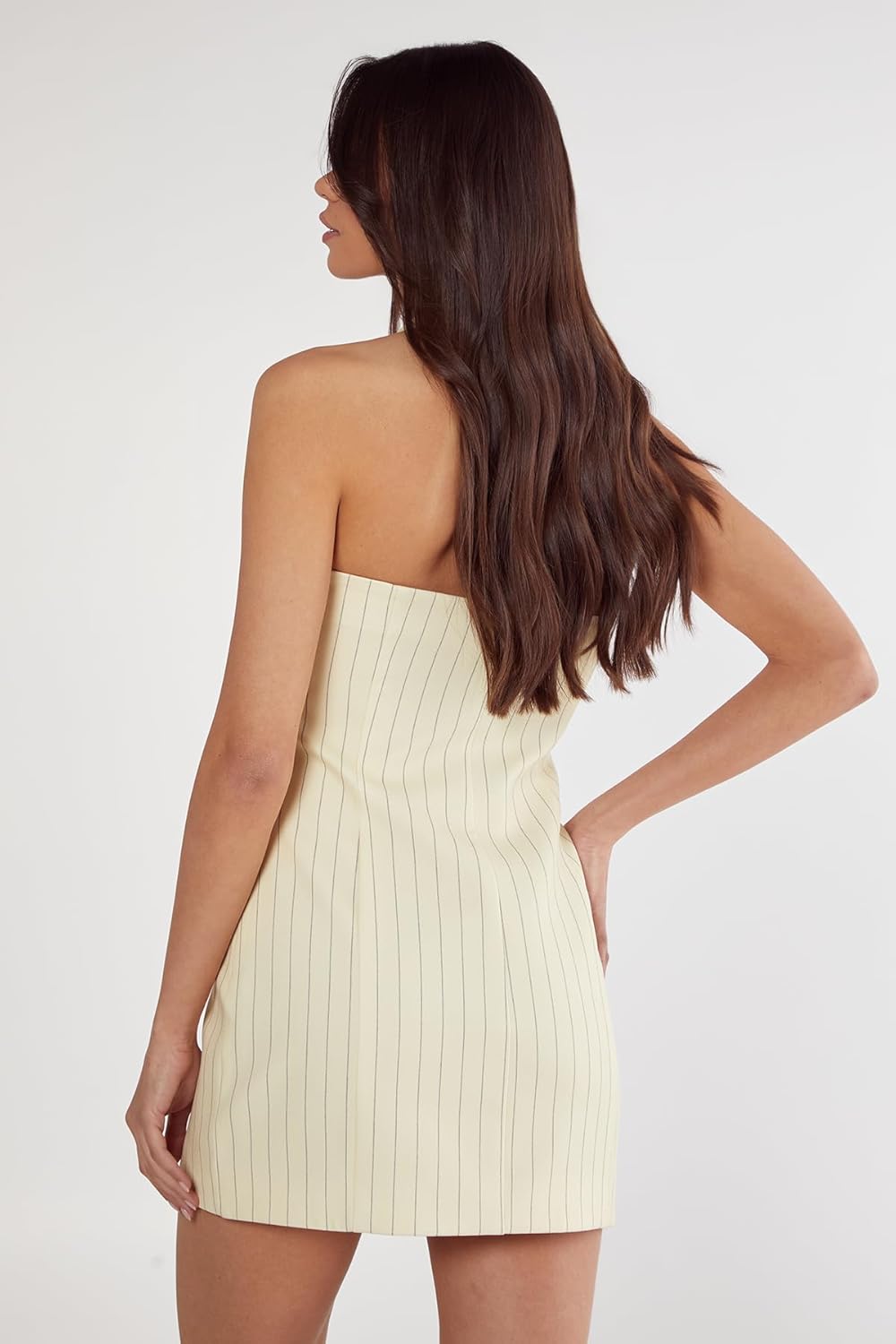 Nasty Gal Women's Pinstripe Tailored Halter Waistcoat Dress