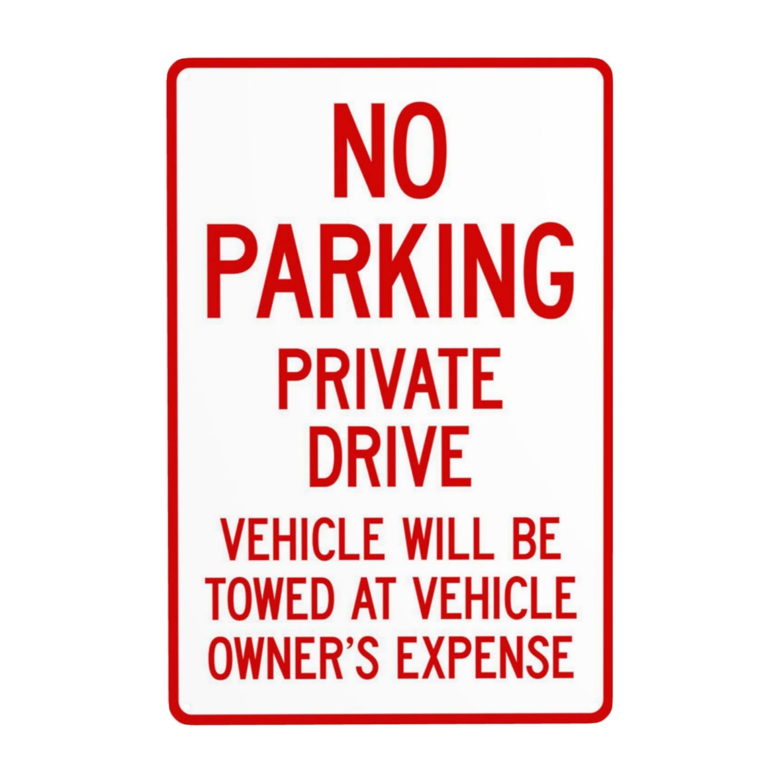 Private Driveway No Parking, Towed At Owner Cost Vintage Metal Sign 12x8 Inch