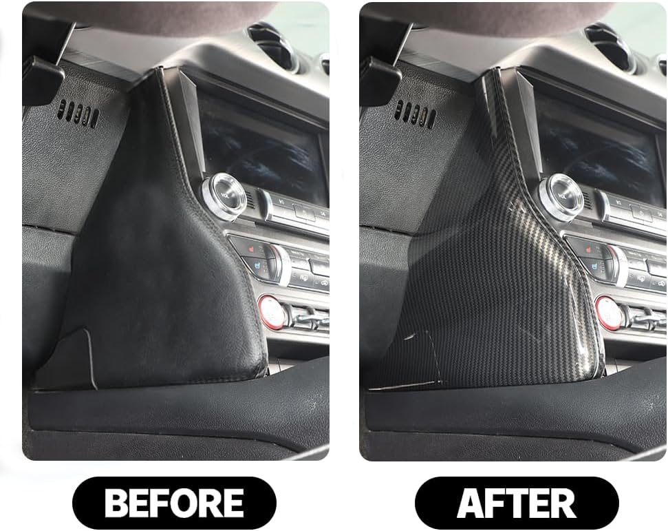 Center Console Side Decoration Panel Cover Central Control Trim Sticker for Ford Mustang 2015 2016 2017 2018 2019 2020 2021 2022 2023 Interior Accessories (Carbon Fiber Look)