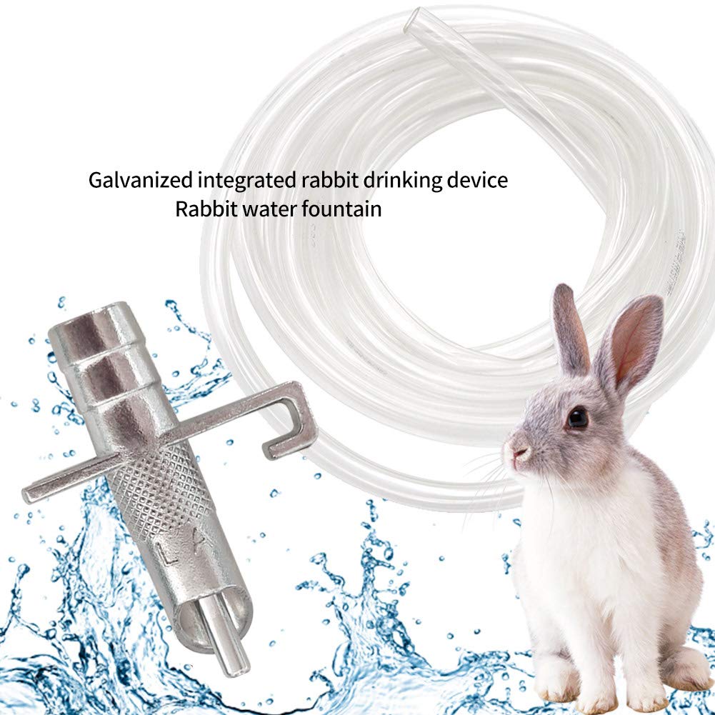 MUALROUS Tubo abbeveratoio da 8 m per coniglio con 20 nippli, automatico, sistema di abbeveraggio per conigli, roditori, pollame (nippli per acqua e tubi)