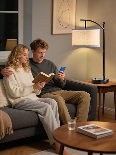 Miniatura 7 de Lámpara de mesa para sala de estar, dormitorio, juego de 2 lámparas de mesa de 23.5 pulgadas con puertos USB C+A, lámparas de noche para mesita de