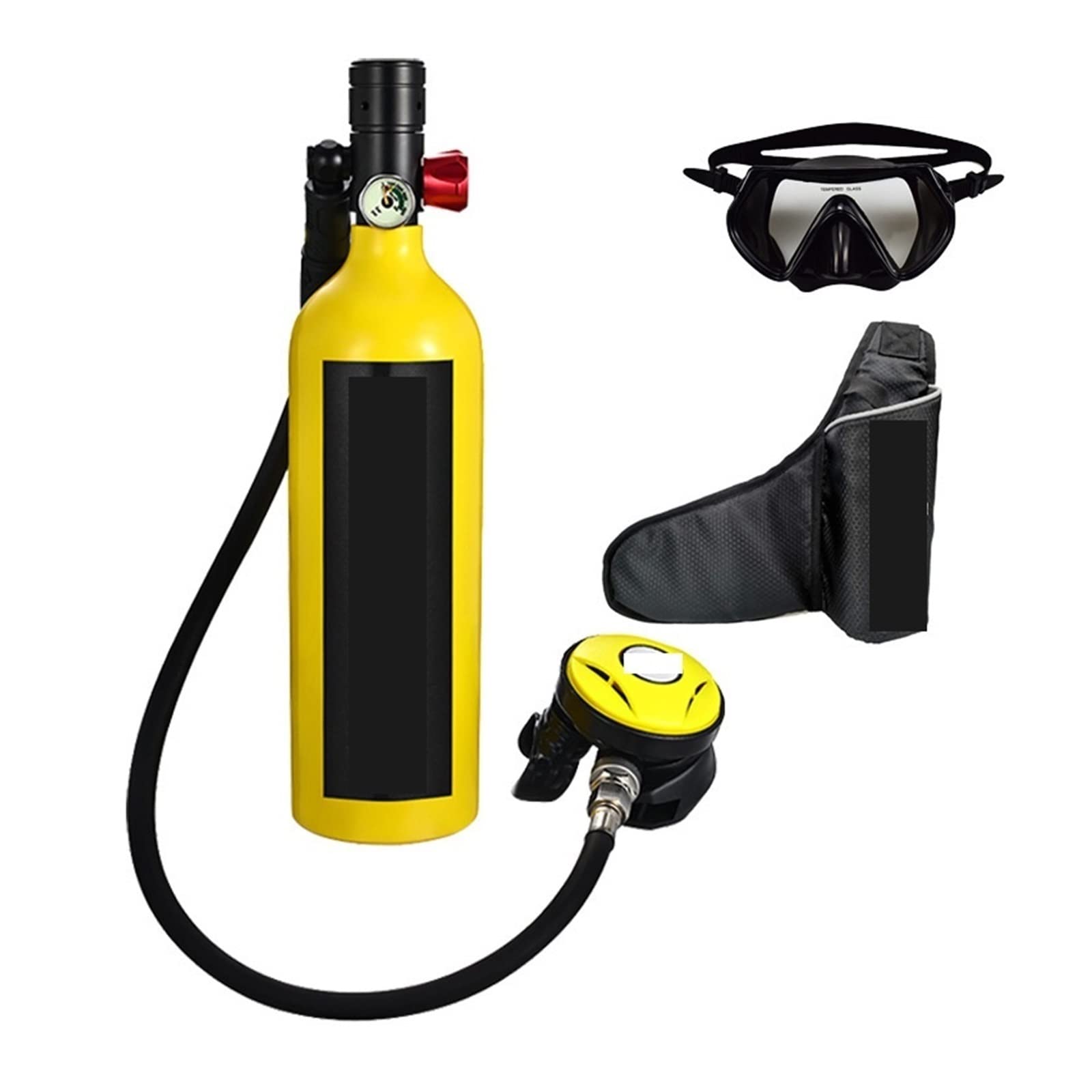 Sprzęt do nurkowania Przenośny Respirator Do Nurkowania Na Świeżym Powietrzu W Stylu Dla Dorosłych, Wyposażony W Butlę Z Tlenem O Pojemności 1 L Korzystanie z bezpieczniejszego(Yellow set A)
