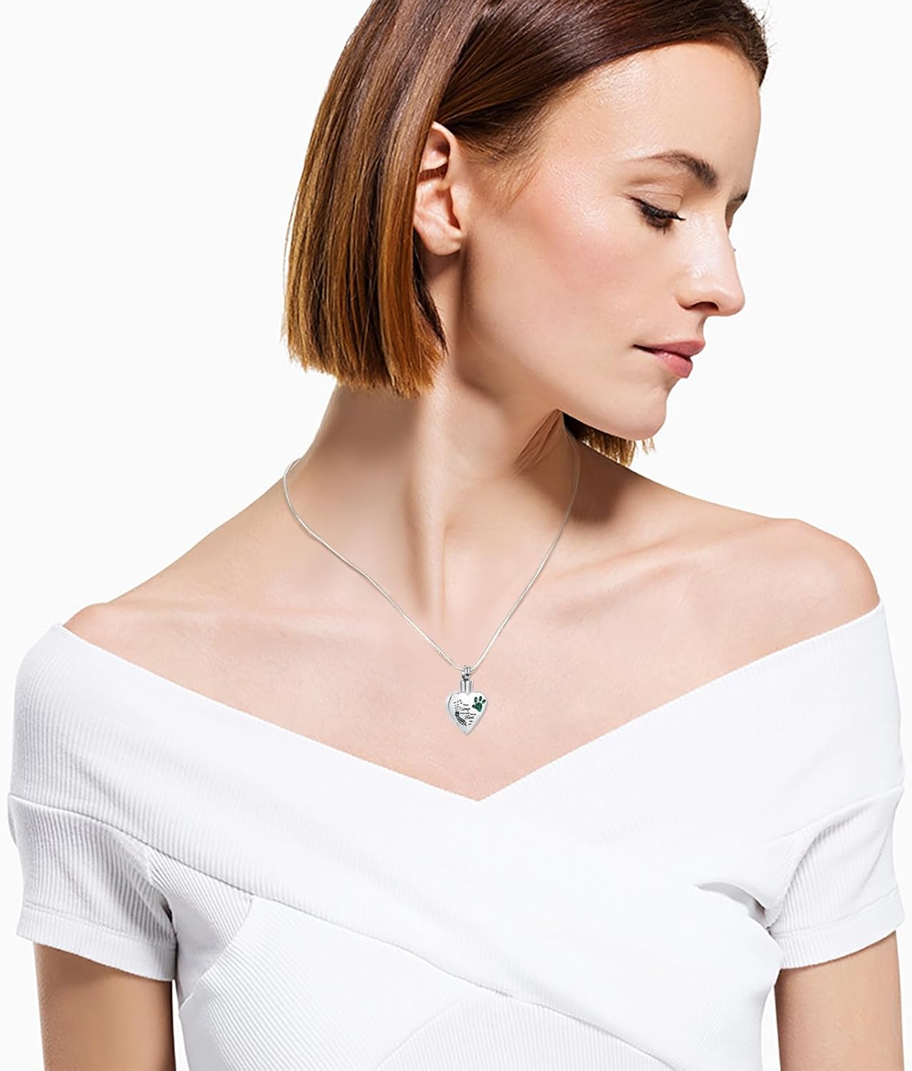 memorial jewelry Your Wings were Ready, But My Heart was Not Stainless Steel Carved Locket Cremation Urn Necklace for Pet Dog Cats - Image 3