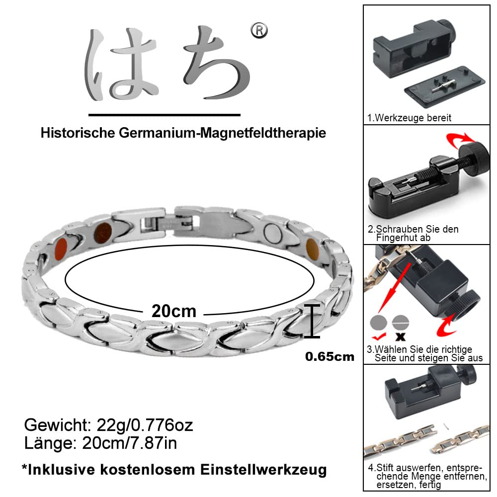 Pulsera de titanio para hombre y mujer, regalo de vacaciones universal con ajustador de caja, 20 cm