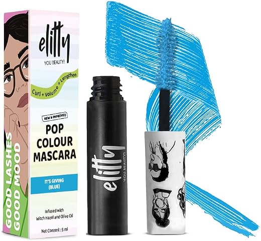 Elitty Pop Colored WaterProof Lush Lashes Mascara- Blue Color - It's Giving