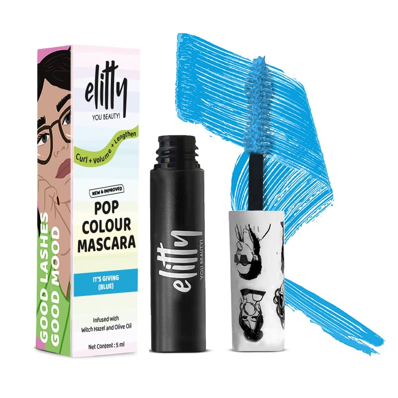 Elitty Pop Colored WaterProof Lush Lashes Mascara- Blue Color - It's Giving