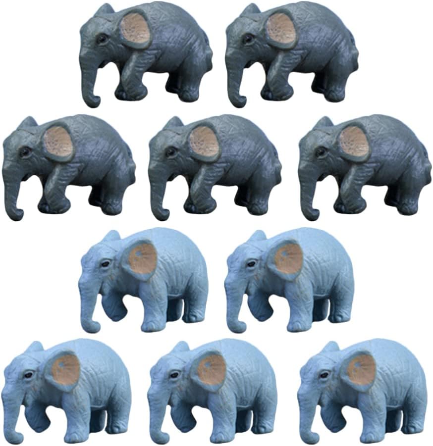 Mini Realistic Wild Elephant Animal Model Tiny Elephant Figurines Dollhouse Bonsai Landscape