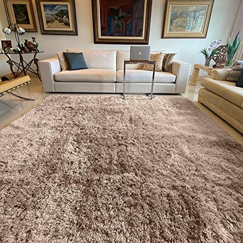 Tapete para Sala e Quarto Felpudo Cronos Casa Dona 100x150 cm Bege