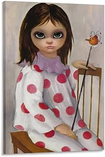Single Hanging Picture Margaret Keane Canvas Poster Wall Art - Big Eyes Portrait Print for Study Room Bedroom Living Room Decor (28) Canvas Poster Decor Gift 24x36inch(60x90cm) Frame-style