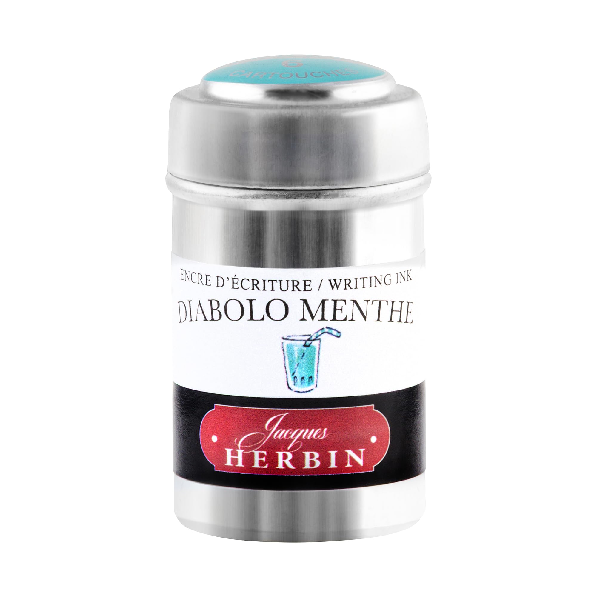 Herbin Ink Cartridges Tin of 6 - Diabolo Menthe