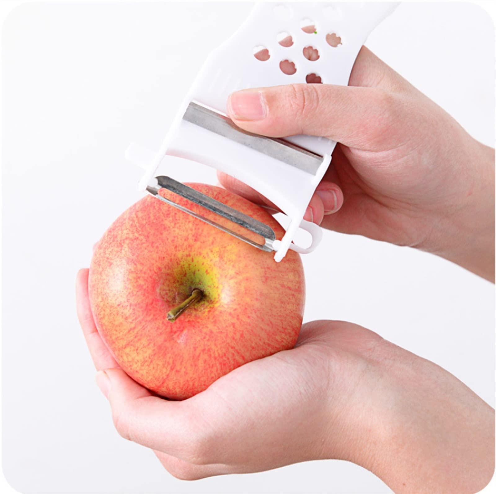 JINGYAN Pelapatate Tritatutto Multifunzionale per pelapatate per Verdure e Frutta(White)