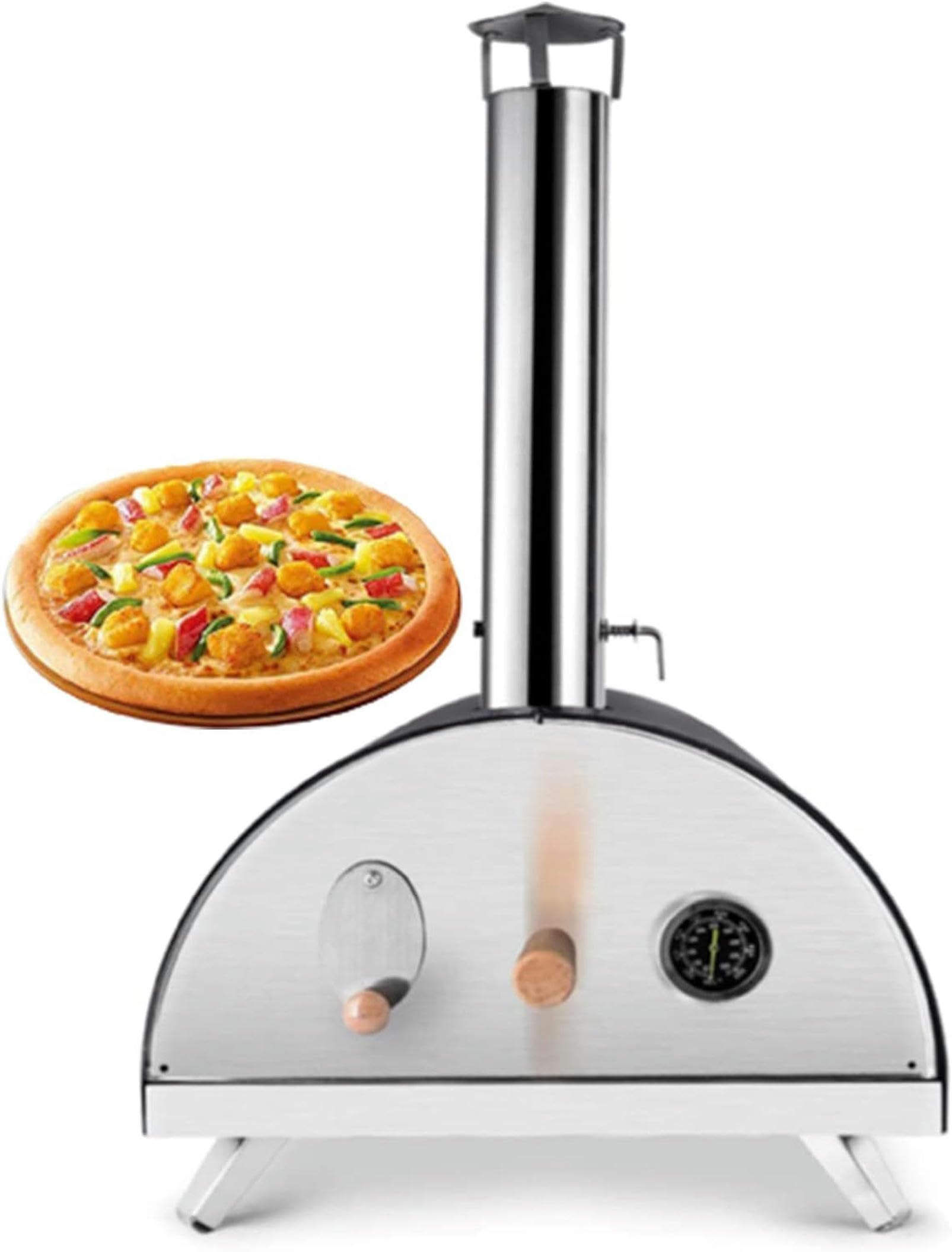 Horno de Pizza de leña para Exteriores: Horno portátil de pellets de Madera Dura, Ideal para Cualquier Cocina al Aire Libre.
