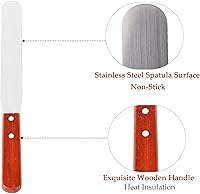 Vista 4 de Echaprey Esparcidor profesional de acero inoxidable en forma de T para adaptarse a grandes crepas crepé, 3 piezas