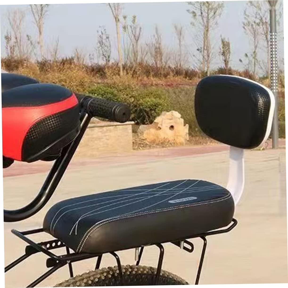 POPETPOP Bicycle Back Seat Bike Baby Pu Rear Armrest