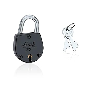 Link 35mm Colored Padlock No.22 | Steel Body | Brass Lever | 2 Silver Keys | 1 Padlock | Made in India