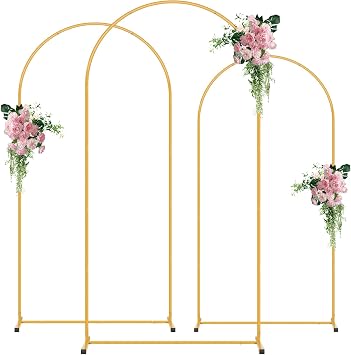 Metal Arch Backdrop Stand Set of 3 7.2/6.6/6FT, Decorative Arch Stand