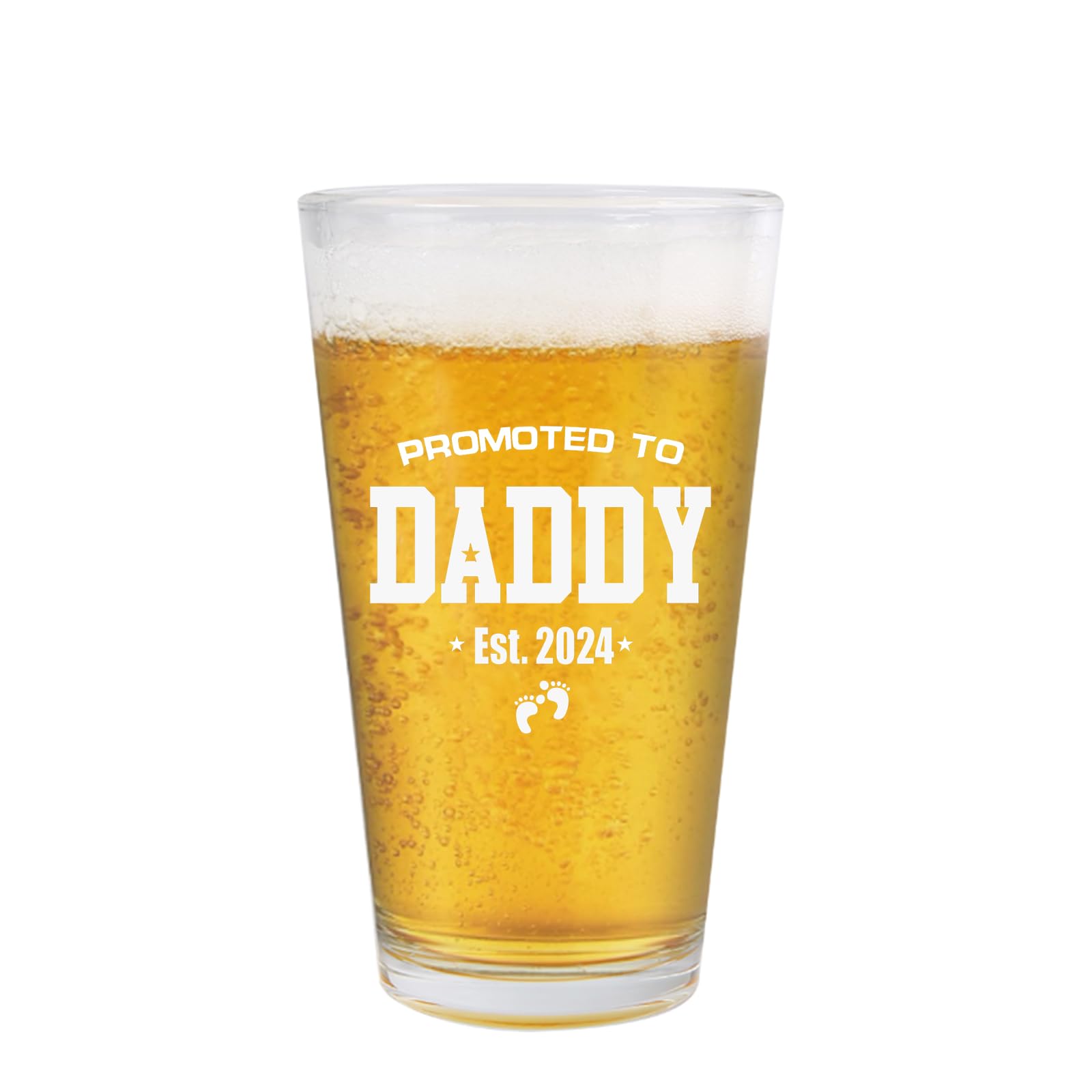 JogskeorJogskeor Promoted To Dad Est 2024 Beer Glass 16oz, New Dad Beer Pint Glass - New Dad Gifts Fathers Day Birthday Gifts Christmas Gifts for New Dads Pregnancy Announcement
