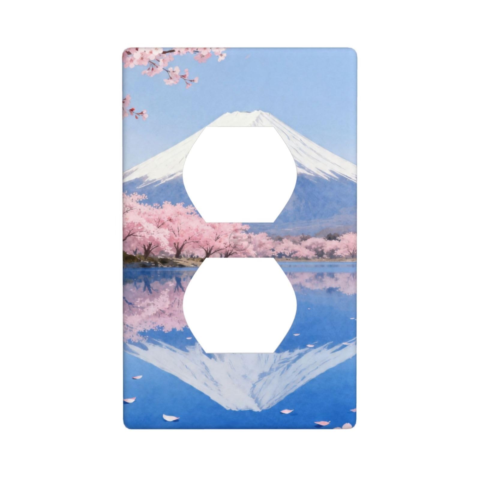 Mount Fuji Decorative Switch Plate Cover-Unbreakable Polycarbonate Wall Plate for Home Office, 1 Gang with Screws