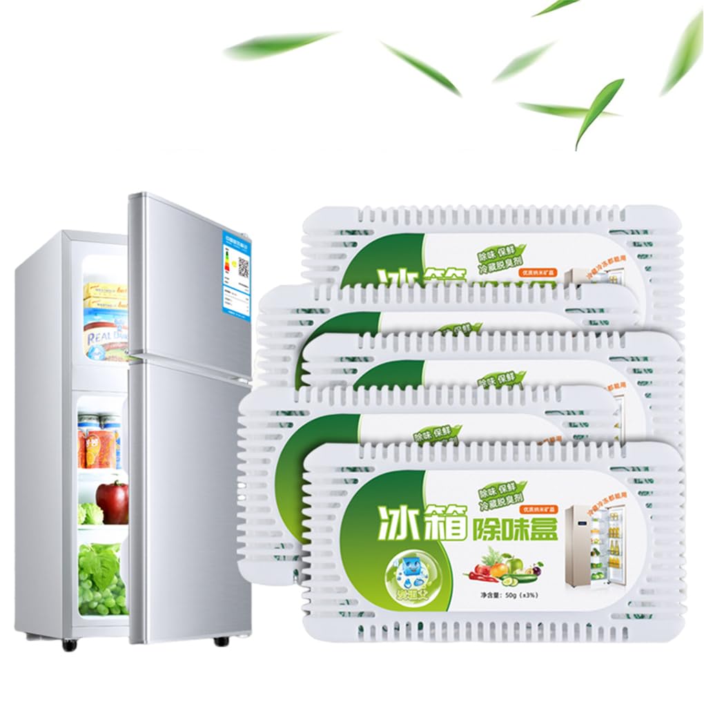 Aowin 4 Pack Refrigerator Deodorizer,Fridges Odor Eliminator,Natural Unscented Activated Charcoal Refrigerator Deodorizer,Dehumidizer,Antistaling Agent for Freezers Coolers and Lunch Boxes