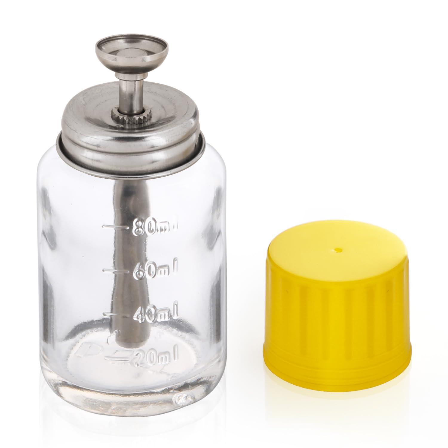 100 ml/3.4 oz Thick Glass Pump Dispenser Bottle Empty Clear Push Down Pumping Press Bottle Container with Cap for Alcohol Sanitizer Liquid Nail Polish Remover Makeup Remover Toner