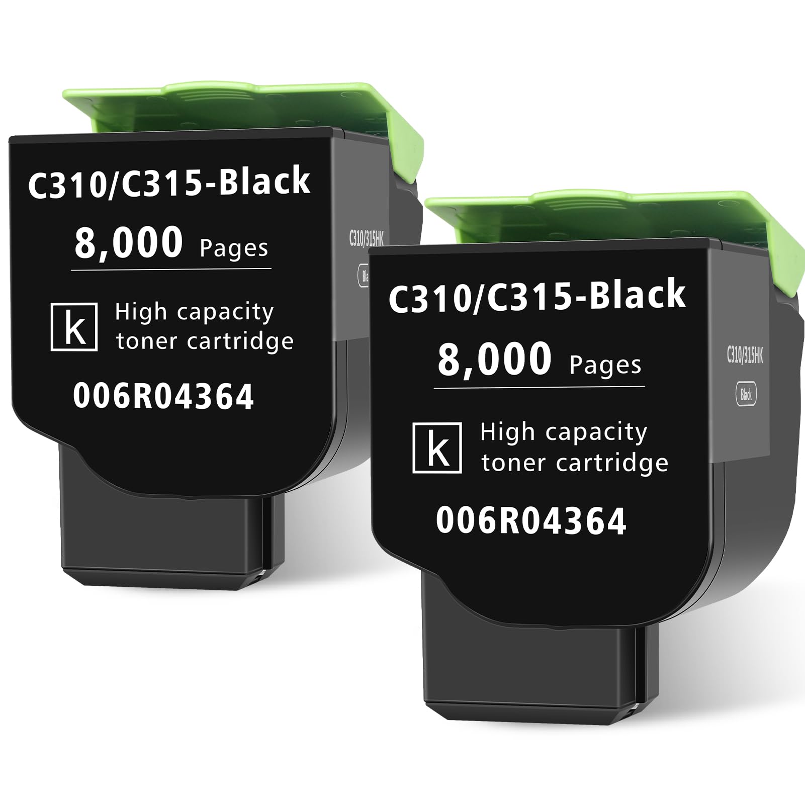 for Xerox C315 C310 Toner Cartridge Black 2 Pack 8000 Pages Extra High Capacity Replacement 006R04364 Compatible 006R04356 Standard Ink Cartridge for