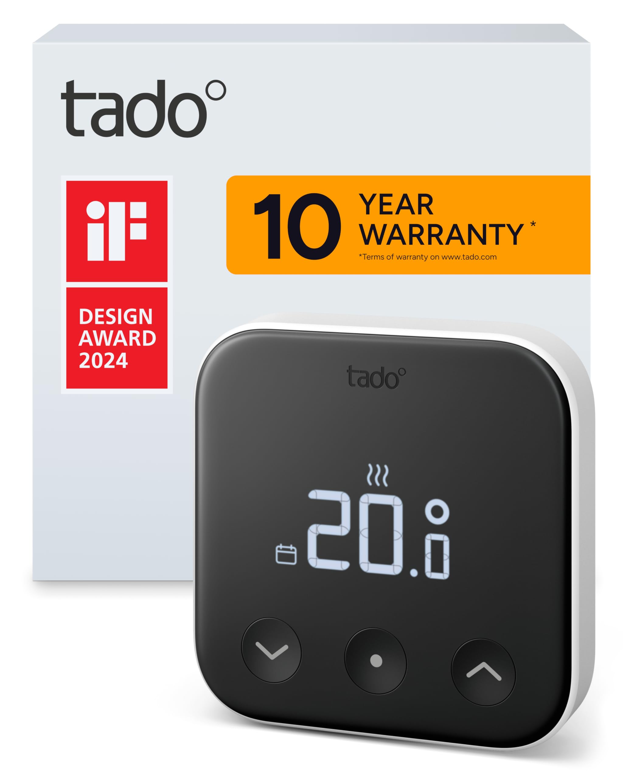 tado Smart Thermostat X β Add-on as Wired Room Thermostat, Heating Control via App & Smart Speaker (Alexa, Siri, Google Assistant), DIY Installation