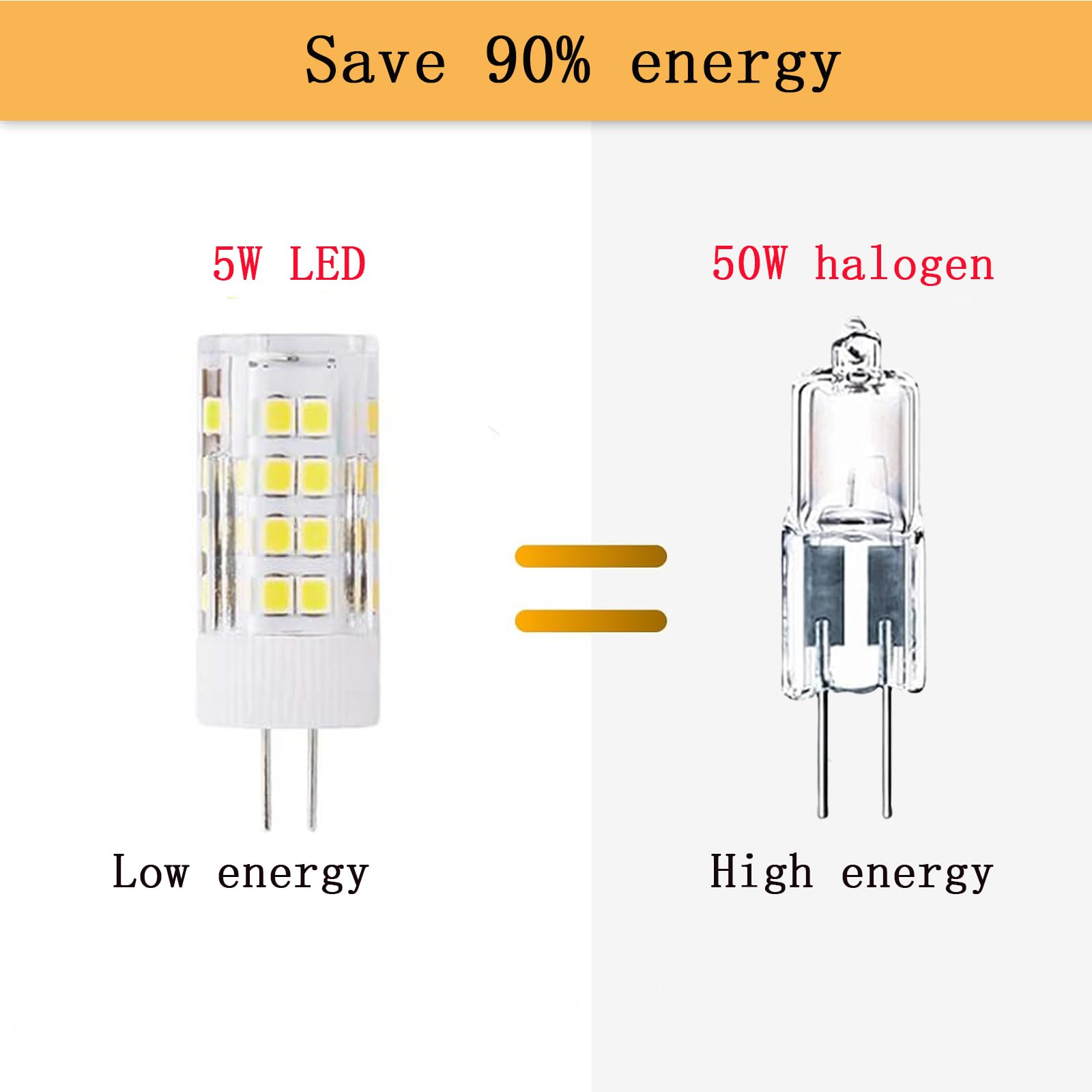 OUKAIDE Lot De 12 G4 Ampoules LED 5W 51 SMD 2835LEDs Lampe LED Blanc Chaud 3000K Super Lumineux Ampoule LED 500LM Angle De Faisceau 360 ° AC220-240V Base Céramique G4 Non Dimmable