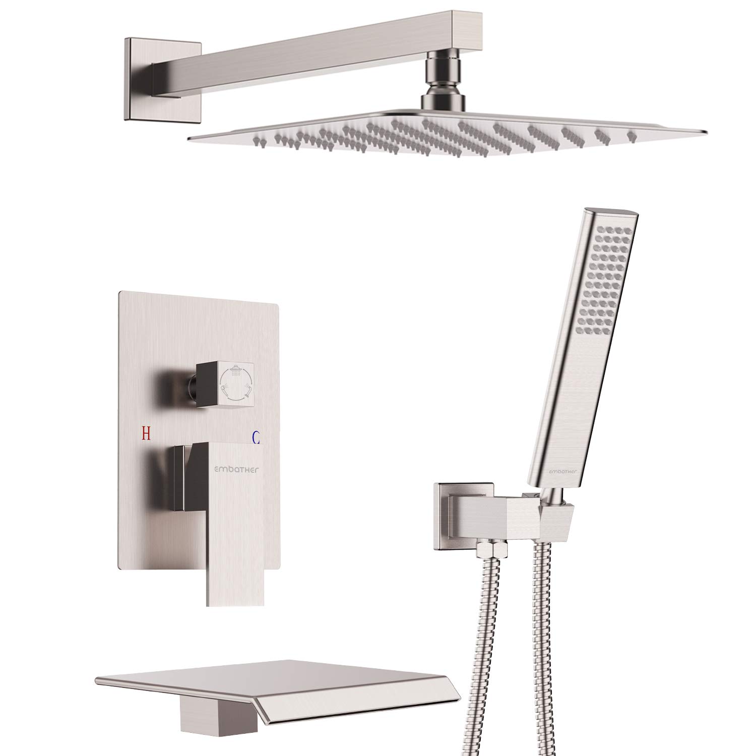 Buy EMBATHER Shower System with Waterfall Tub Spout Shower Faucet Set