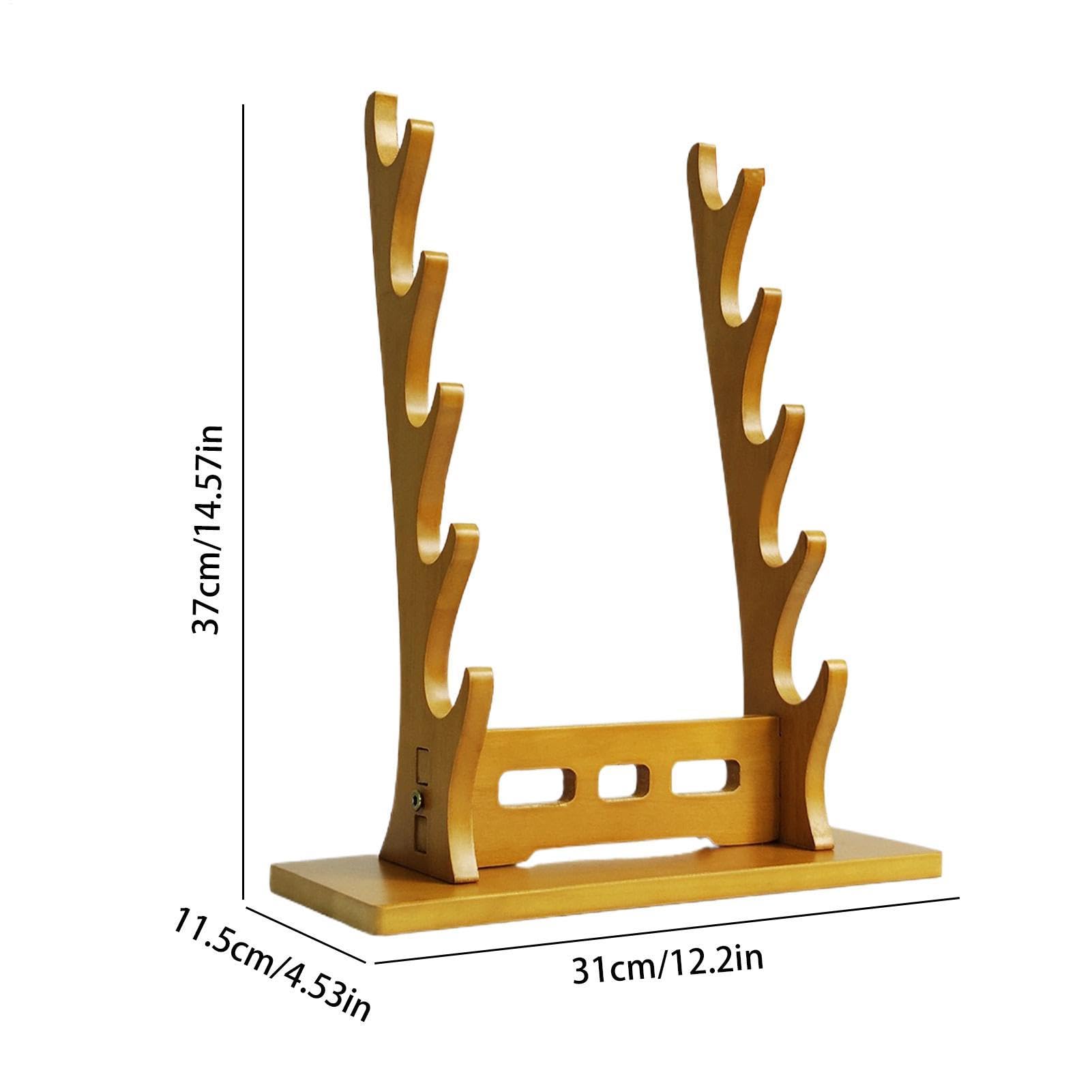 Support De Flûte – Support D'affichage De Fourreau En Bois À 5 Niveaux, Supports De Table Élégant | Pour Exposition De Collection De Fourreau Et De Flûte, Décoration De Maison, Bureau, Salle D'étude