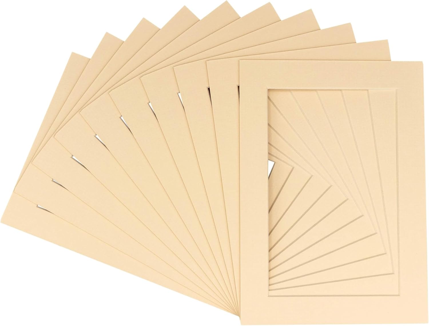 Pack of 25 Acid Free 18x24 Mats Bevel Cut for 15x19 Photos - Beige Precut Matboards With Backing Boards and Clear Photo Mat Bags For Pictures, Photos, Framing - 4-ply Thickness