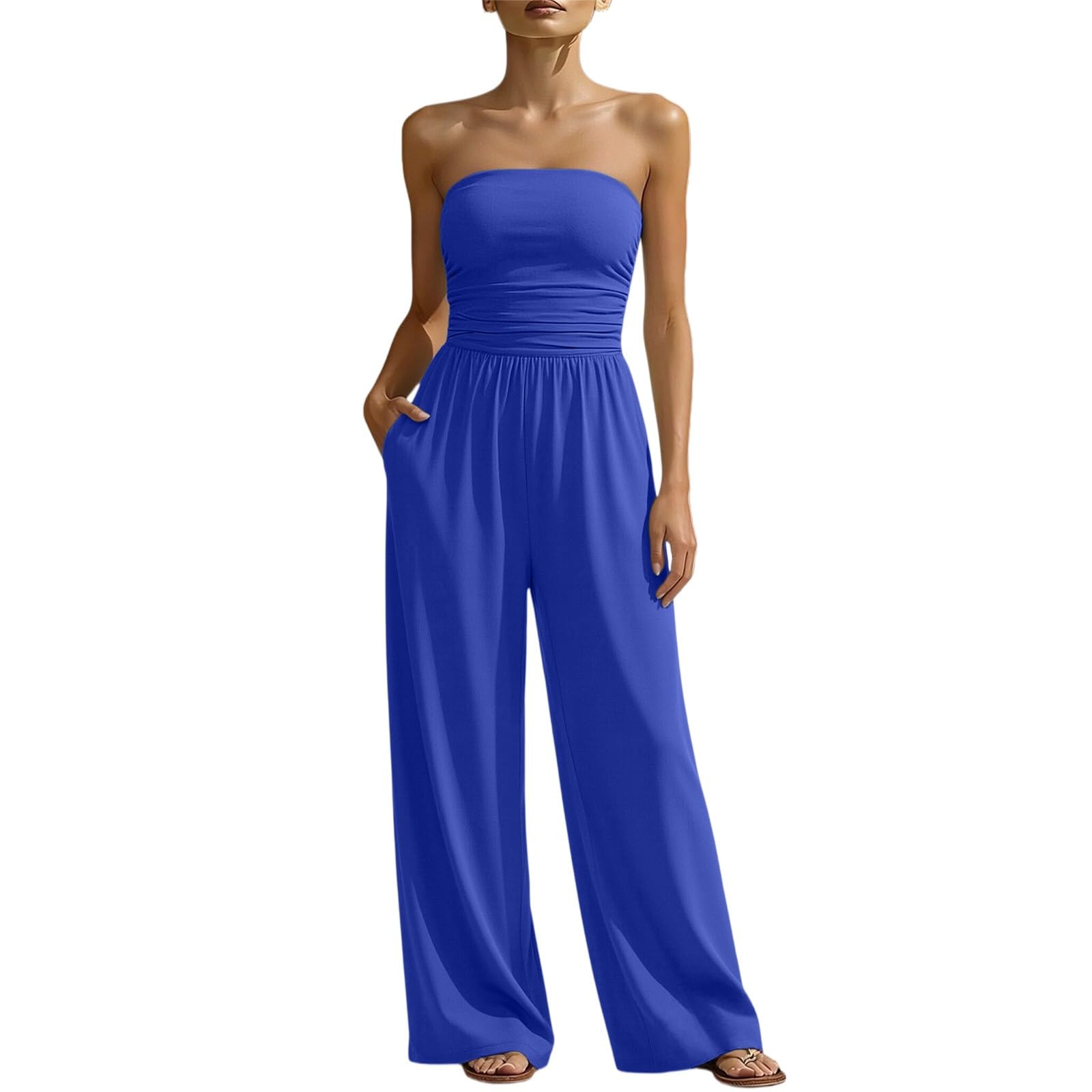 Mono para mujer, elegante, festivo, traje de pantalón, sexy, mono bandeau