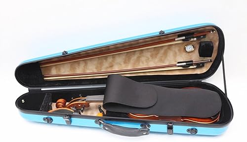 Miniatura 2 de Estuche de violín 44 de tamaño completo de carcasa rígida impermeable Caja de violín Diseño de textura de superficie Estuche de viaje negro