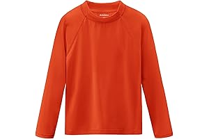Boys UPF 50+ Long Sleeve Rash Guard Swim Shirt for Kids