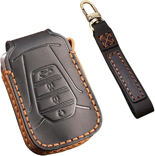 Miniatura 9 de ontto Funda de cuero para llavero compatible con Isuzu New MU-X Series DMAX D-Max X-Terrain Accesorios Smart Remote Car Key Holder Elegante funda