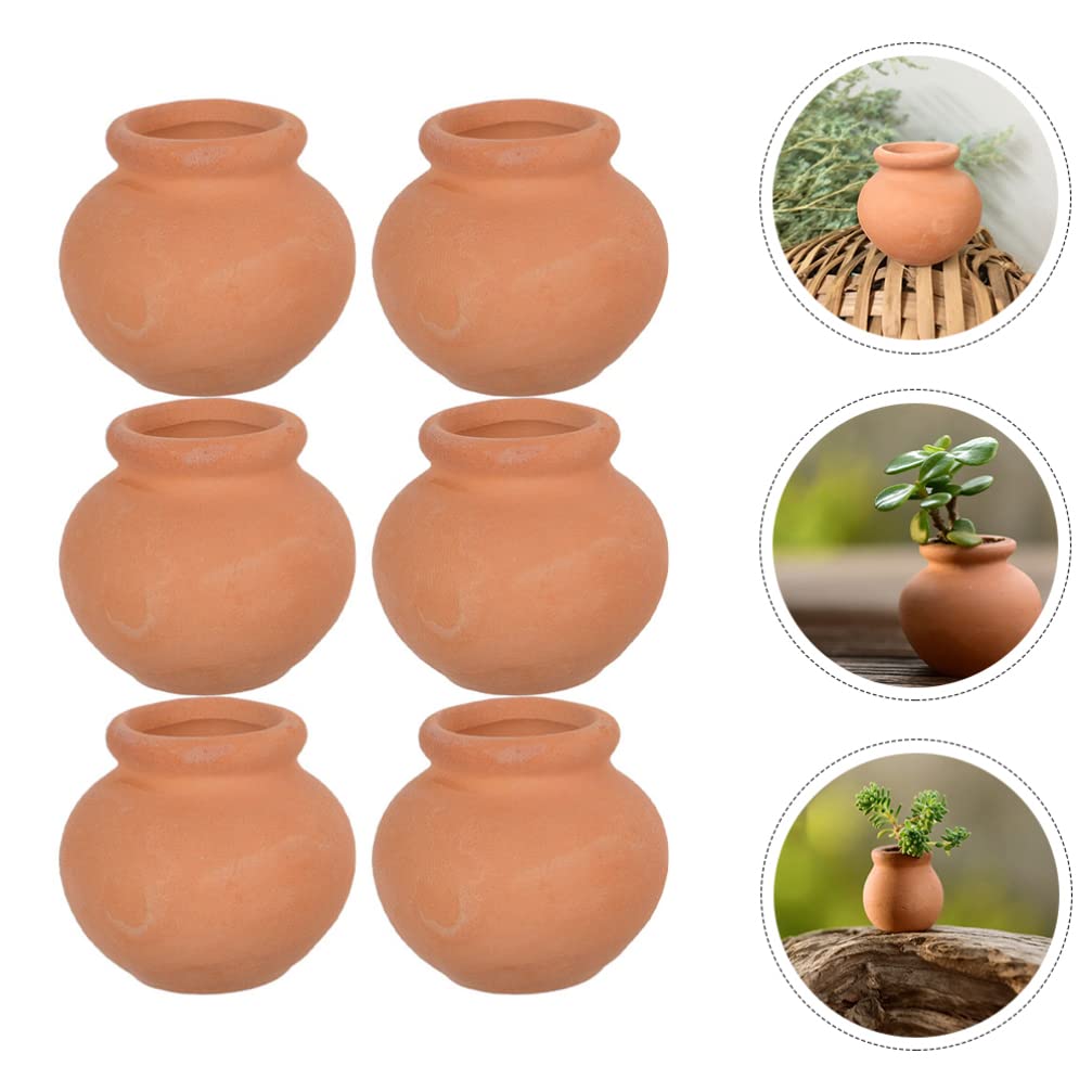 YARNOW 10 Mini-Terrakotta-Töpfe 3x3 Cm – Für Sukkulenten, Kakteen, Bonsai, Mit Drainageloch, Keramik