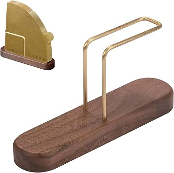 41pcs Coffee Filter Holder Set, Walnut & Brass Cone Paper Rack