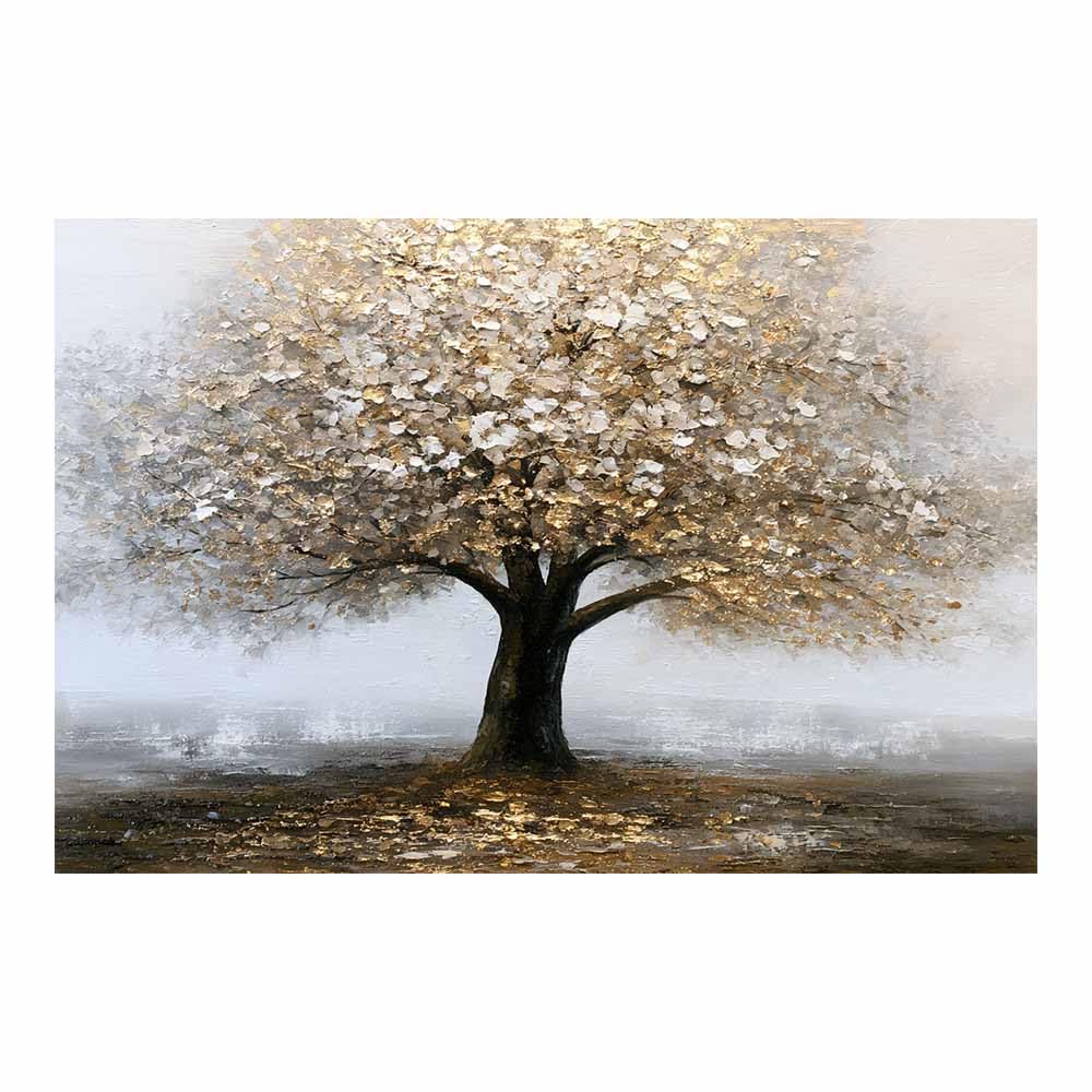 HOQIU Print Canvas Poster Decor Glowing Golden Tree canvas prints, nature wall art, for Bathroom Home Office Decor(Multicolor)-80x120cm Unframed