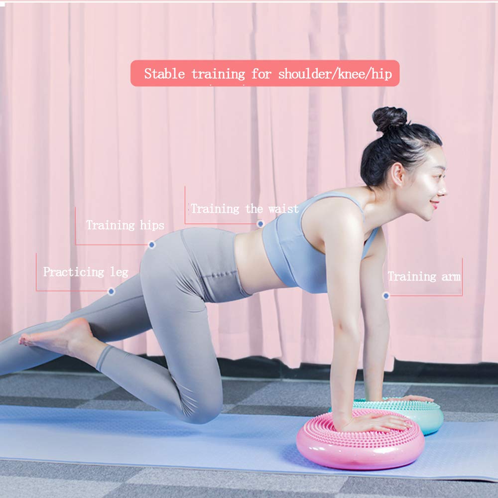 Cuscino Propriocettivo,Gonfiabile Stabilità All'aria (34CM), Esercizio Di Allenamento Fitness, Riabilitazione, Allenatore Postura, Allevia Il Mal Di Schiena,E