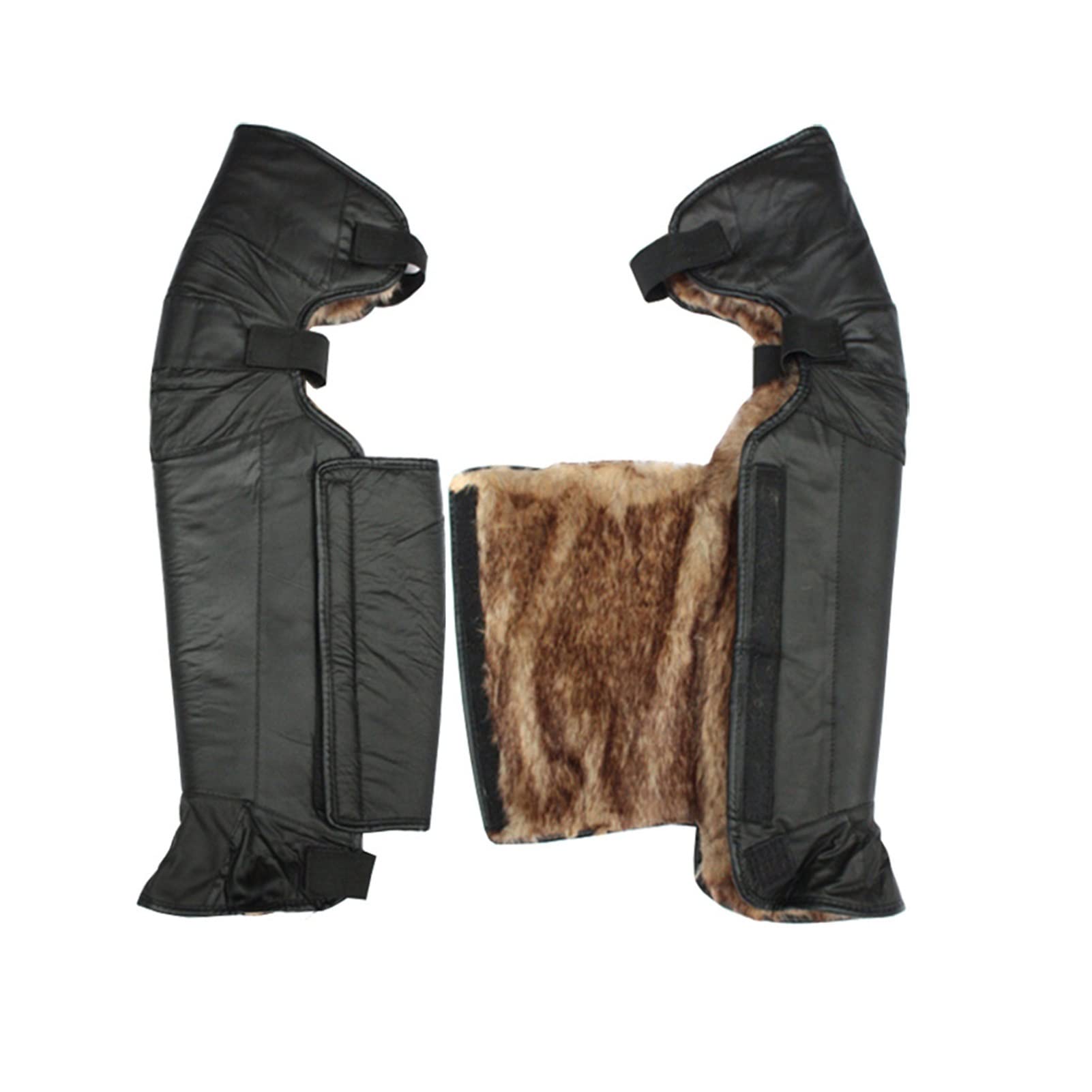 Couvre-Jambes de Moto Chaud. Couvre-Jambes en Cuir Protège-Jambes réglables Matériau en Cuir PU et Demi-Pantalon Unisexe Chaud adapté à l'hiver