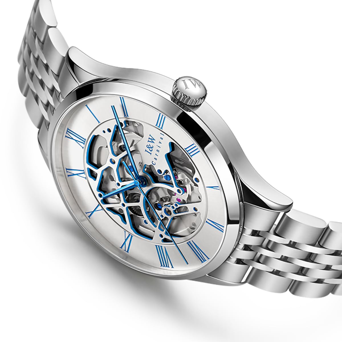 TEINTOP I&W Automatik Uhr Herren Mechanische Skelett Uhren Japanische Bewegung Armbanduhren