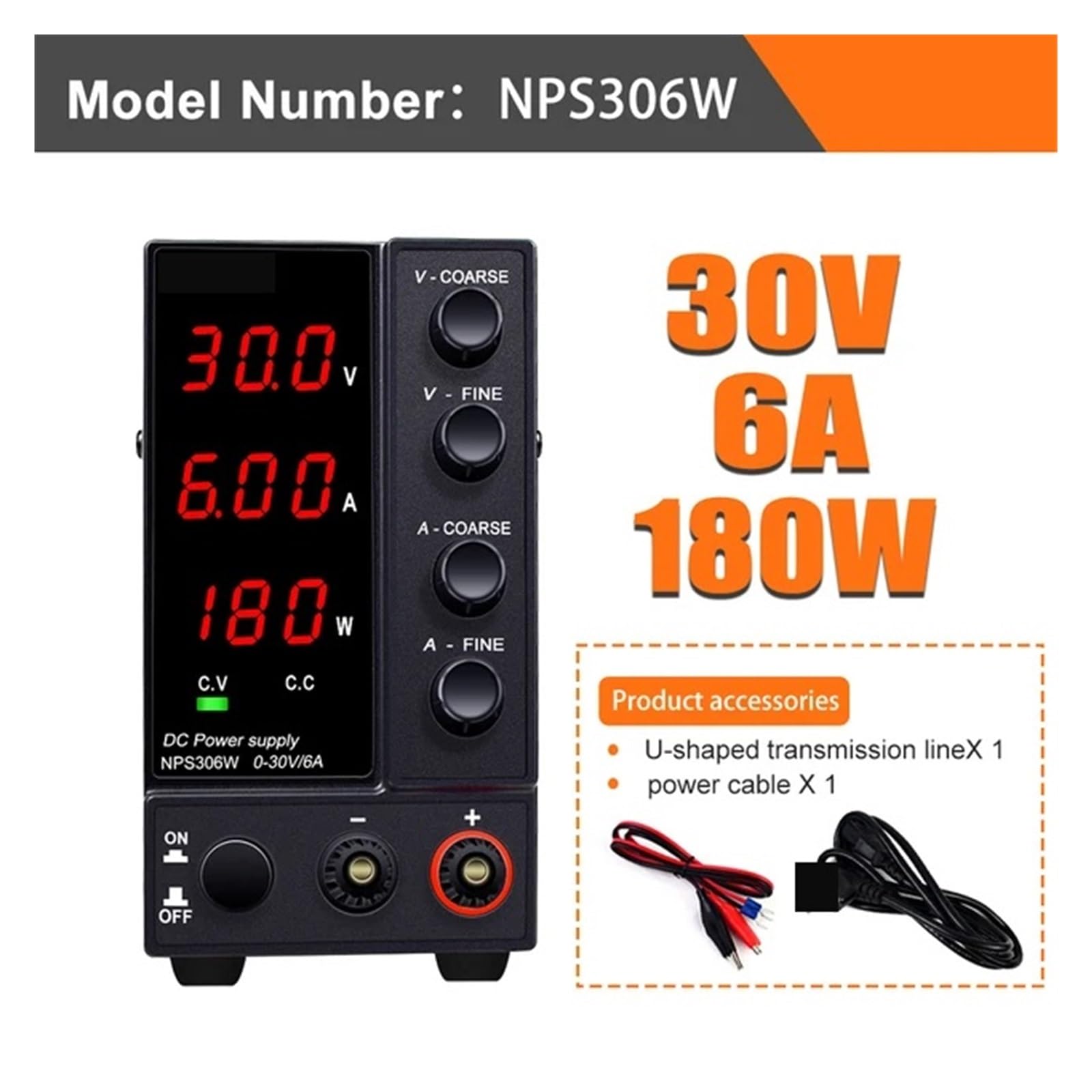 fuente de alimentación de laboratorio Fuente de alimentación de laboratorio CC ajustable de 30 V y 10 A Fuente de alimentación conmutada con regulador y estabilizador de voltaje ajustable de 60 V y 5