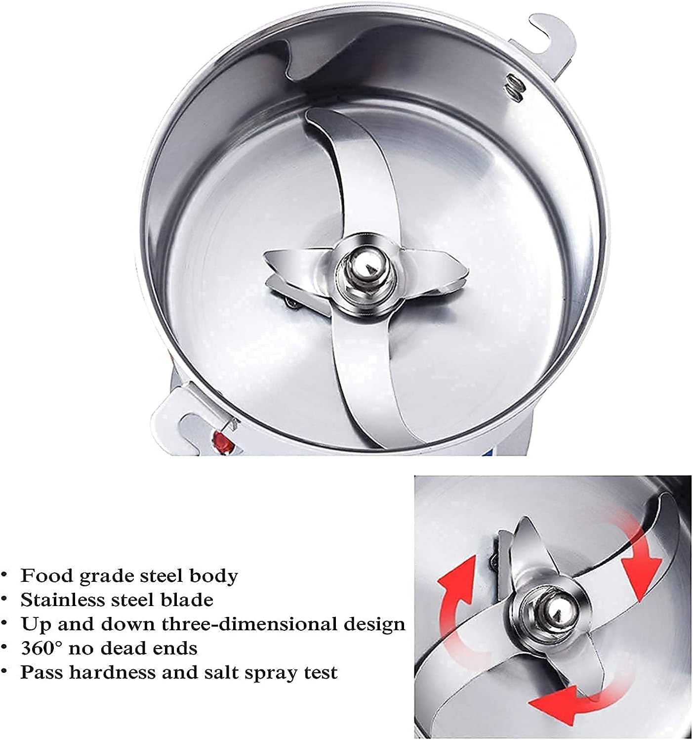Automatic Brewing Coffee Grinder Electric Grain Grinder Steel Safety Upgraded Spice Herb Pulverizer High-Speed 70-300 Mesh Cereals Dry Grinder Machine,Safe A