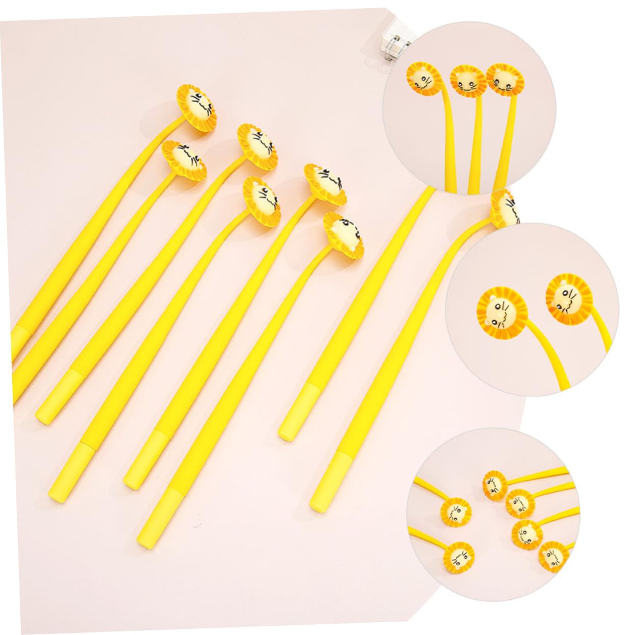 Uonlytech Set 10pezzi Penne Gel Inchiostro Nero Grip Comodo e Materiale Plastico, Penne Adorabili per Scrittura e Decorazioni Scuola