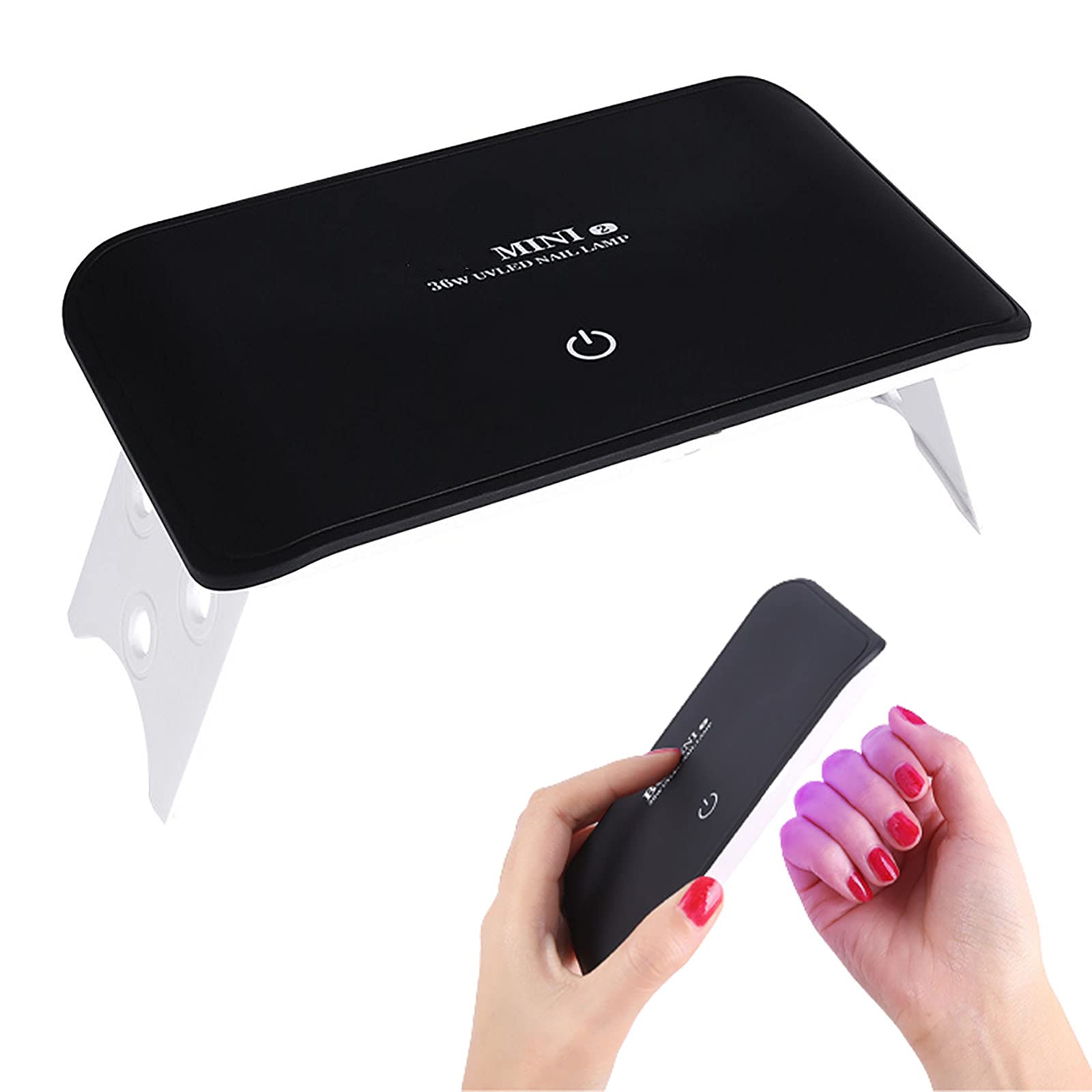 Secador de Uñas con Pantalla Táctil Plegable Lámpara UV Portátil de 36W Lámparas en Forma de Arco de Esmalte de Uñas para Herramientas de Manicura de Arte de Uñas USB
