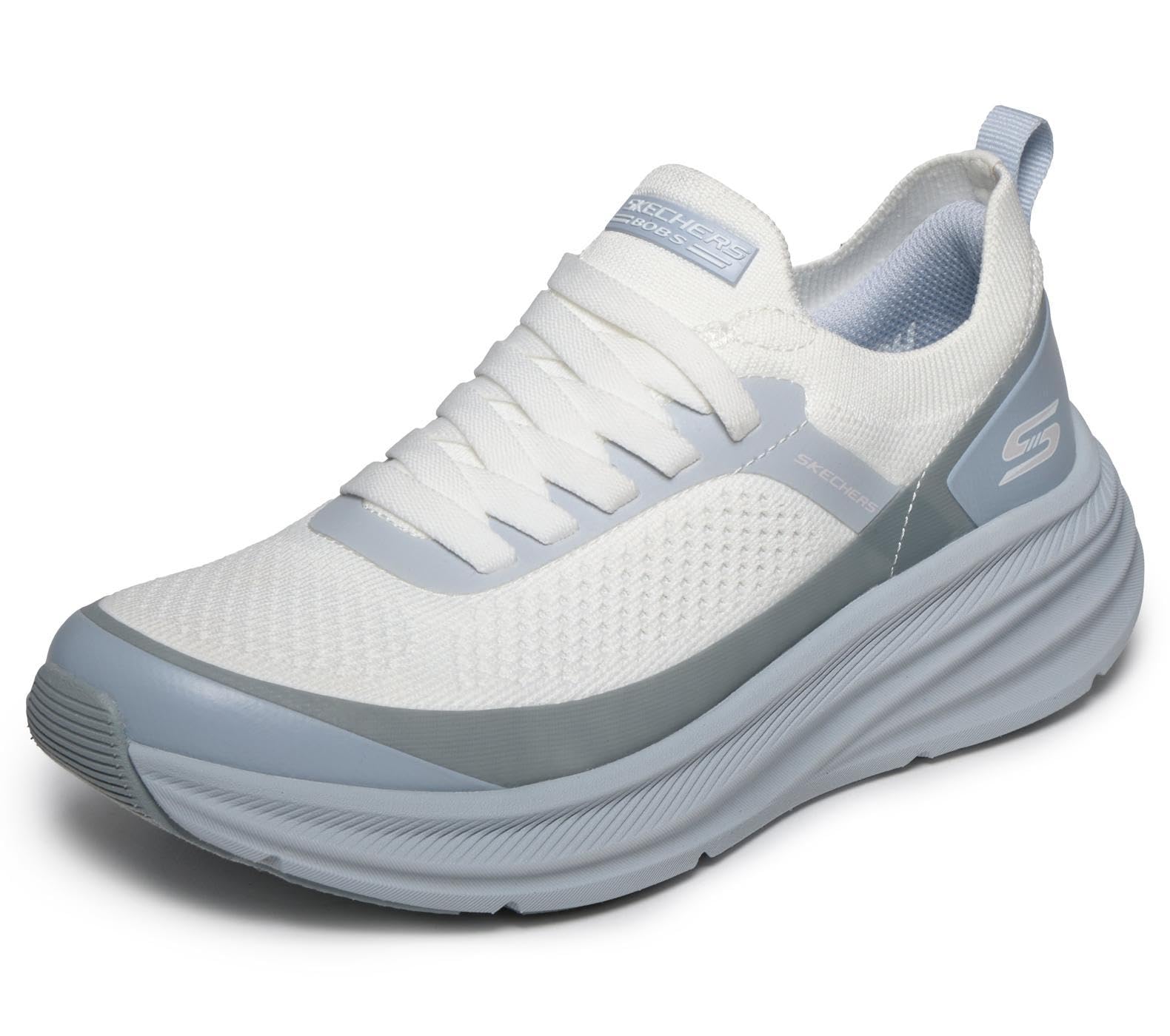 Skechers Women's Bobs Skillz Too Vital Trainers, White/Blue Synthetic/Textile, 6.5 UK